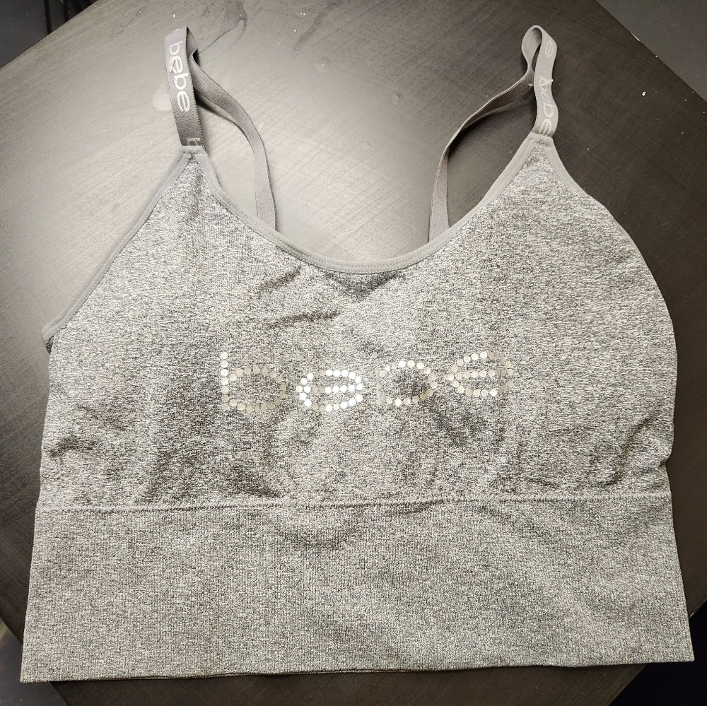 Bebe NWOT Gray Sports Bra Size 3X